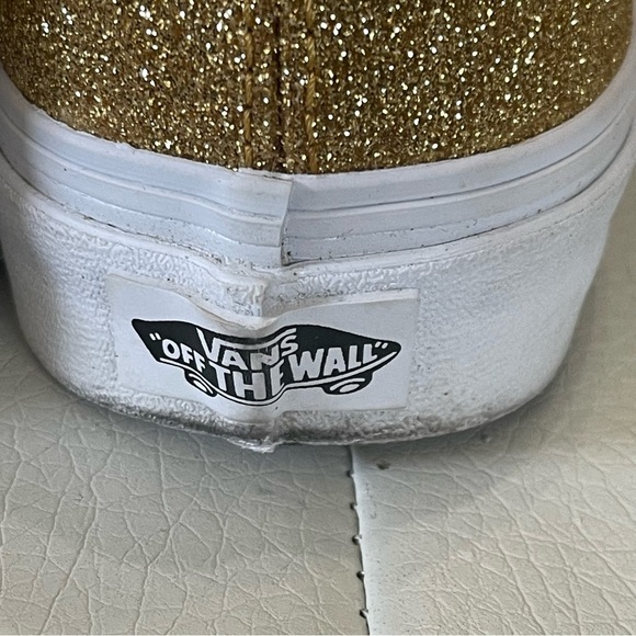Vans women’s Gold Glitter Sneakers Sparkly Shoes Festival Disco 5.5 - Picture 8 of 10